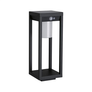 Marisol solar czarny wys. 40cm. PIR LED 5,5W 3000K IP44 Solarna lampa ogrodowa z czujnikiem zmierzchu i ruchu