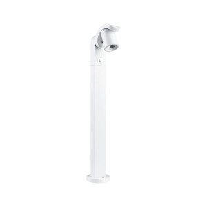 Cuff biały wys. 78cm. PIR LED COB 10W 3000K IP44 Lampa ogrodowa stojąca regulowana z czujnikiem ruchu i zmierzchu