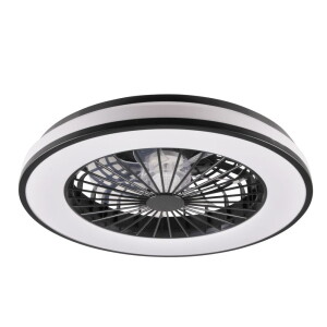KENYA czarny z wentylatorem Ø 50cm, LED dim. 48W 3000-4000-6500K pilot Plafon ściemnialny z wentylatorem