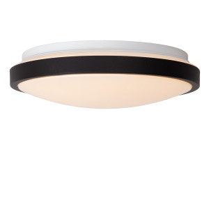 DASHER - Plafoniera łazienkowa - fi 29,3 cm - LED - 1x12W 2700 K - IP44. Kolor czarny
