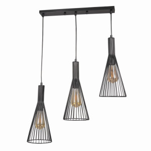 TIANA 3xE27 czarna Lampa wisząca