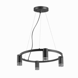 ROMA czarna Ø 50cm. 4xGU10 Lampa wisząca