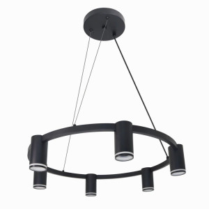 PARIS ROUND czarna Ø 60cm. 6xGU10 Lampa wisząca