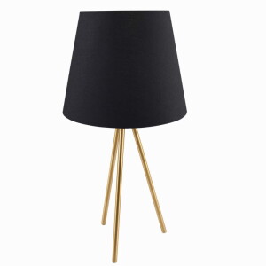 ELENA czarno-złota Ø 30cm. 1xE27 Lampa stołowa trójnóg