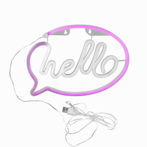 NEON HELLO LED USB A + zasilanie bateryjne 3xAA Lampka dekoracyjna