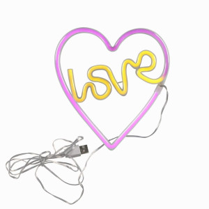 NEON SERCE LOVE LED USB A + zasilanie bateryjne 3xAA Lampka dekoracyjna