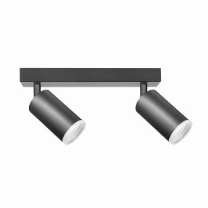 LONDON 2xGU10 czarna Lampa ścienno-sufitowa ruchoma