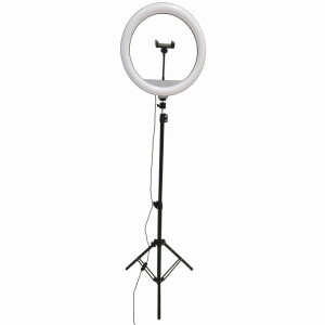 SELFIE LED 36cm wysoka USB 15W 2700~4000~6500K Lampa pierścieniowa podłogowa