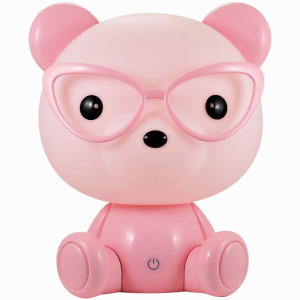 MIŚ OKULARNIK LED Różowy 3000K akumulator + przewód USB-C Lampka dekoracyjna
