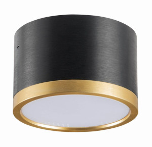 MIRELLA czarny-złoty Ø8,3cm. 1xGX53 Downlight, Tuba - żarówka LED w komplecie