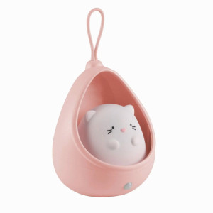 KITTY LED czujnik PIR różowa akumulator+przewód USB Lampka dekoracyjna