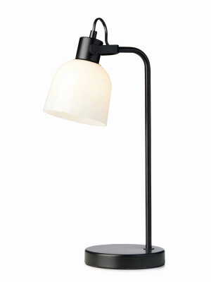 Glow czarny | opal Ø12cm. E14 Lampka stołowa