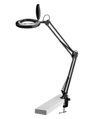 Magni Archi czarna Ø21,5cm. LED 7W 3000K Lampa zaciskowa z lupą
