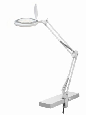Magni Archi biała Ø21,5cm. LED 7W 3000K Lampa zaciskowa z lupą