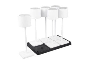 6 x Fernandez biały mat LED dim. 1,5W 2700+4000+6000K ściemnialne Zestaw lamp stołowych zewnętrznych