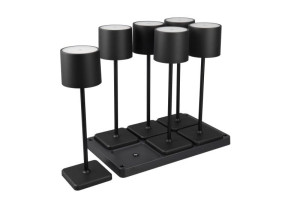 6 x Fernandez czarny mat LED dim. 1,5W 2700+4000+6000K ściemnialne Zestaw lamp stołowych zewnętrznych