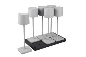 6 x Fernandez ciemnoszary LED dim. 1,5W 2700+4000+6000K ściemnialne Zestaw lamp stołowych zewnętrznych