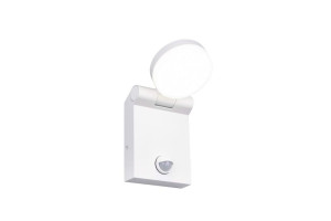 ADOUR biały mat PIR DIP SWITCH LED 7,5W 2300+3000+4000K IP44 Kinkiet ścienny zewnętrzny uchylny z czujnikiem ruchu i zmierzchu