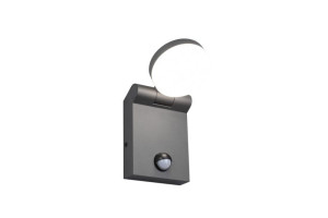 ADOUR antracyt PIR DIP SWITCH LED 7,5W 2300+3000+4000K IP44 Kinkiet ścienny zewnętrzny uchylny z czujnikiem ruchu i zmierzchu