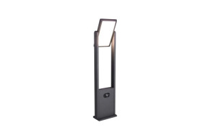 MALAWI Solar akumulator antracyt wys.60cm. PIR 5W 2300-4000K IP65 Lampa ogrodowa stojąca uchylna z czujnikiem ruchu i zmierzchu