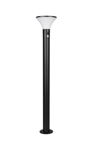 GORDA Solar akumulator czarny mat wys.100cm. PIR 3,5W 4000K IP44 Lampa ogrodowa stojąca z czujnikiem ruchu i zmierzchu