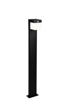 COLOMBO czarny mat Solar akumulator wys.100cm. PIR Dim. 5,5W 4000K IP44 Lampa ogrodowa stojąca z czujnikiem ruchu i zmierzchu