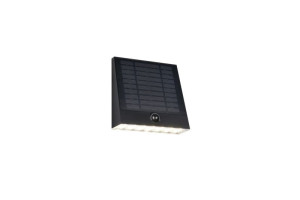 ALVORADA czarny Solar akumulator PIR Dim 6W 4000K IP44 Kinkiet solarny zewnętrzny z czujnikiem ruchu i zmierzchu