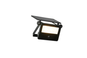 MOURA Solar czarny mat PIR LED 10W 3000+4000+6000K IP54 Naświetlacz solarny z czujnikiem ruchu i zmierzchu