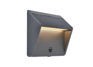 LINKO Solar szary PIR LED 11,5W 3000K IP54 Kinkiet zewnętrzny z czujnikiem ruchu i zmierzchu