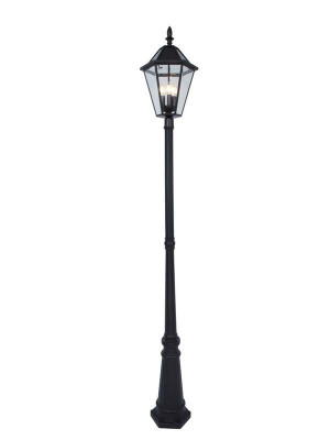 LONDON czarny mat 3xE12 zasilanie solarne wys. 2,27m. IP44 Lampa ogrodowa stojąca