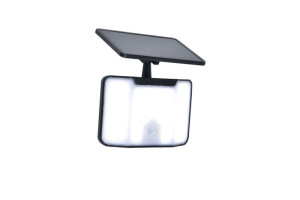 KOMBO Solar czarny PIR LED 6W 5000K IP44 Naświetlacz z czujnikiem ruchu i zmierzchu