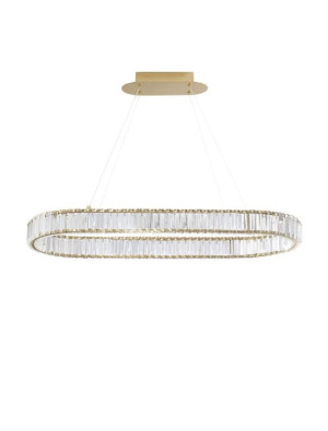 BAUTA złoty | kryształ szer.92cm. LED dim. 47W 3500K Lampa wisząca