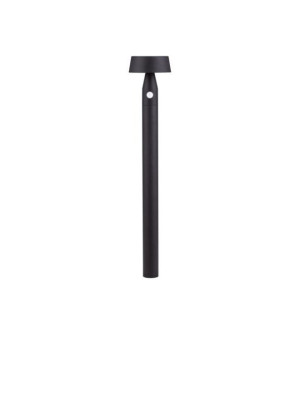FRAVELA solar czarny piaskowy wys. 90cm. PIR LED 1W 3000K IP54 Solarna lampa ogrodowa stojąca
