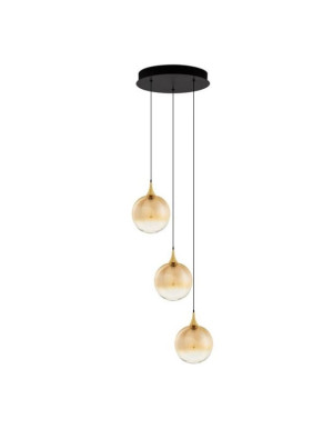 LURVELA czarny mat | gradientowy złoty LED Dim. 15W 3000K Lampa wisząca ściemnialna