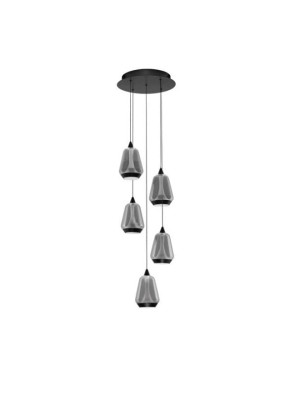 RORIZNO czarny mat | przydymiony śr. 33cm. LED Dim. 40W 3000K Lampa wisząca ściemnialna