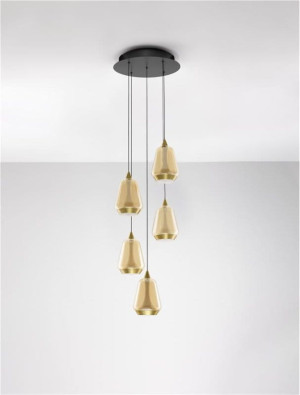 RORIZNO czarny mat | złoty śr. 33cm. LED Dim. 40W 3000K Lampa wisząca ściemnialna