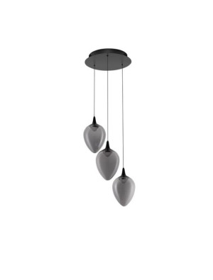 VAZENDO czarny mat | przydymiony śr. 35cm. LED Dim. 18W 3000K Lampa wisząca ściemnialna