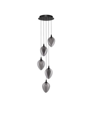 VAZENDO czarny mat | przydymiony śr. 35cm. LED Dim. 30W 3000K Lampa wisząca ściemnialna