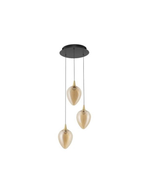 VAZENDO czarny mat | złoty śr. 35cm. LED Dim. 18W 3000K Lampa wisząca ściemnialna