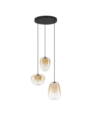 JAREVIA czarny mat | bursztynowy śr. 41cm. LED 10W 3000K Lampa wisząca