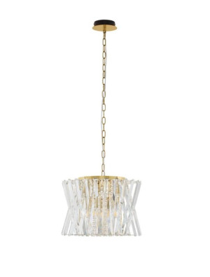 MELUNTO kryształ | satynowy mosiądz śr. 43cm. 8xE14 Lampa wisząca