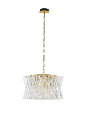 MELUNTO kryształ | satynowy mosiądz śr. 54cm. 12xE14 Lampa wisząca