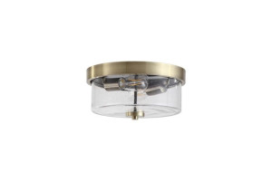 Preston 2Lt antyczny mosiądz śr. 33cm. 2xE27 Łazienkowa lampa sufitowa