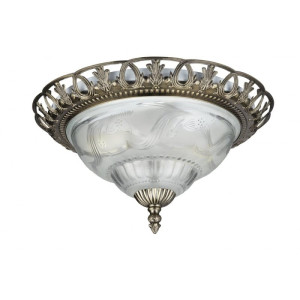 Derby antyczny mosiądz śr. 33cm. 2xE14 Lampa sufitowa
