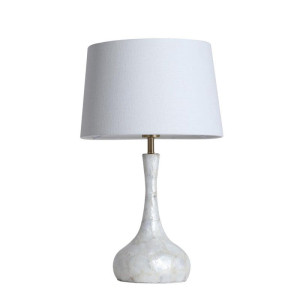 Lux & Belle biała E27 Lampa stołowa z masy perłowej