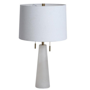Lux & Belle 2LT alabaster 2xE27 Lampa stołowa z dwoma włącznikami