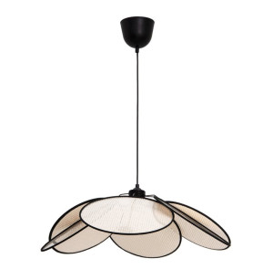 Margaret beżowa | czarna Ø70cm. E27 Rattanowa lampa wisząca
