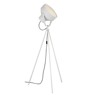 Balzac biały E27 Lampa podłogowa reflektor na trójnogu