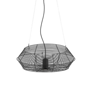 Orance czarny ø60cm. GU10 IP44 Zewnętrzna lampa wisząca z kwietnikiem
