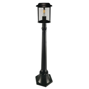 Tes czarna wys. 101cm. E27 IP23 Trójkątna lampa ogrodowa stojąca